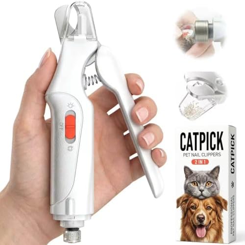 CATPICK 2-in-1 Cat & Dog Nail Clippers with Grinder and Dual LED Lights by Unknown