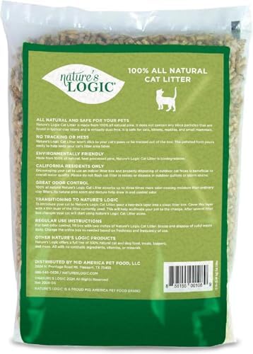 Nature's Logic 100% Natural Pine Pellet Cat Litter - Dust-Free, Unscented, Biodegradable - Safe for Cats, Kittens, Reptiles & Small Pets - Highly Absorbent - 24lb (2,12lb) - Image 4