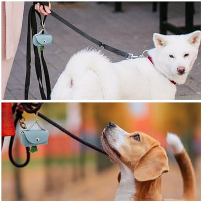 Leather Poop Bag Holder Dispenser for Leash, Portable and Reusable Dog Poop Bag Dispenser, Dog Bag Holder for Walking, Outdoor, Travelling (Blue) - Image 7