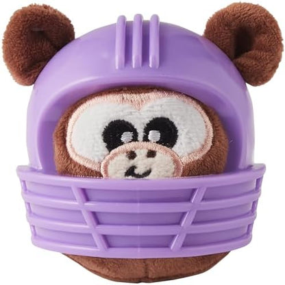 Outward Hound Helmet Headz Monkey Dog Toy, Plush Squeaky Fetch Ball, Durable Dog Toy for Active Play, Multicolored, Small by OutwardHound