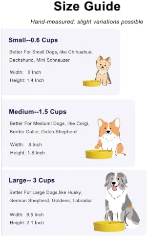 LE TAUCI Slow Feeder Dog Bowls Ceramic, 1.5 Cups Dog Food Bowl, Puppy Slow Feeder Dish for Fast Eaters, Star Yellow - Image 4