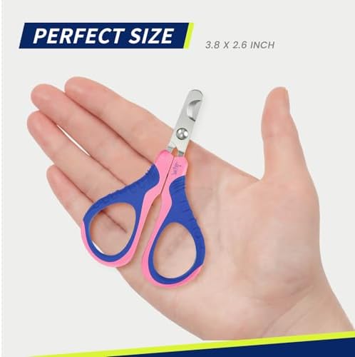 WePet Pet Nail Clippers U07.1, Professional Claw Trimmer, Bended Scissor Special for Cats, Kittens, Dogs, Puppies, Small Animals, Pink/Navy Blue - Image 3
