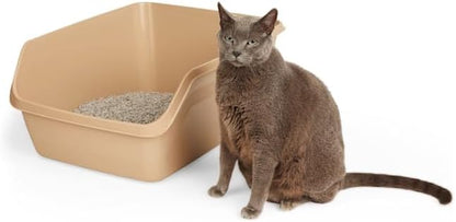 So Phresh Scatter Shield High-Back Litter Box, Tan, X-Large, 24" L X 18" W X 10" H