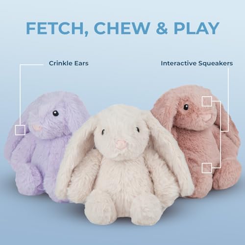 Best Pet Supplies Bunny Buddy Squeaky Plush Dog Toy - Purple, Small - Image 3