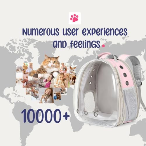 Dual Expandable Large Cat Backpack Carrier, Pink - Image 5
