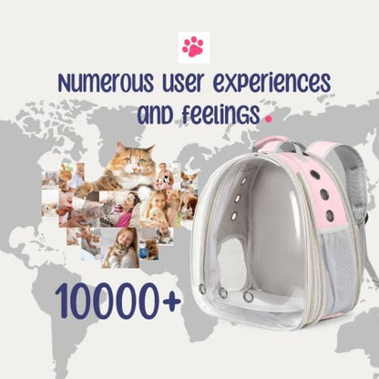 Dual Expandable Large Cat Backpack Carrier, Pink - Image 5