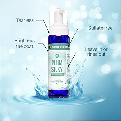 Nature's Specialties Plum Silky Waterless Dog Shampoo for Pets, Natural Choice for Professional Groomers, Leave in or Rinse Out, Made in USA, 7.5 oz - Image 2