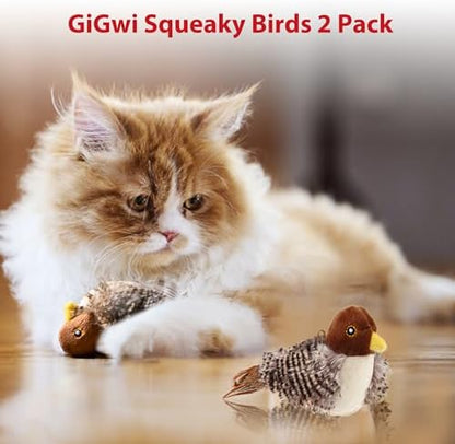 Gigwi Chirping Bird Cat Toys 2 Pack, Automatic Squeaky Toy for Cats - Image 2