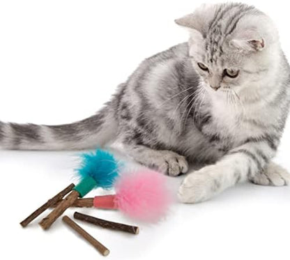 SmartyKat (5 Count) Silly Silver Stix Natural Silvervine Cat Toys - Blue/Pink, One Size - Image 7