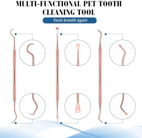 Hotop Dog Tooth Scaler Scraper Dental Tool Stainless Steel,Rose Gold - Image 2