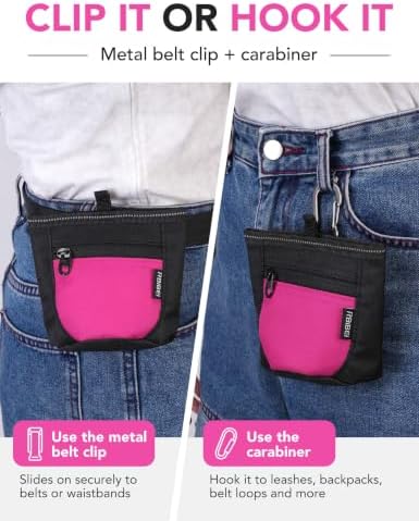 1¼-Cup Magnetic Closures Dog Training Treat Pouch with Clip (Pink) - Image 4