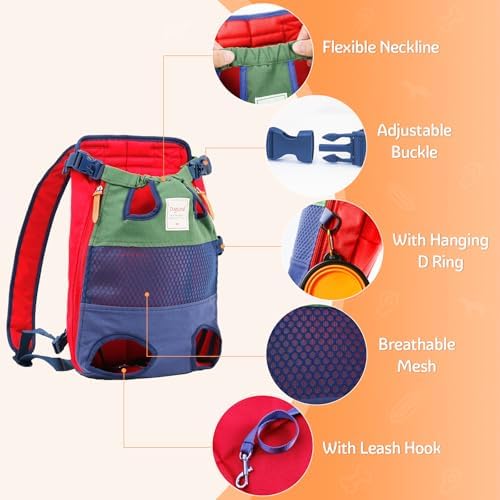 Dog Backpack Carrier Small Dog Backpack, Pet Dog Front Backpack Legs Out Chest Carrier for Small Dogs, Cat Backpack Carrier Dogs Travel Back Pack Hands-Free Hiking Bike Motorcycle (Size:11–19 lbs) - Image 3
