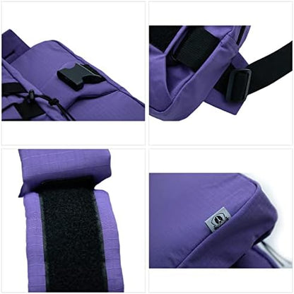 Lovelonglong Medium Large Dog Backpack, Outdoor Hound Saddle Bag with Side Pockets, Adjustable Tactical Pack for Hiking Travel Camping Training Purple L - Image 4