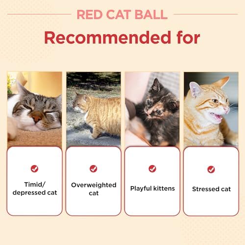 JAYU PET Red Cat Ball, 2.7 inch, W/Bell Version - Image 5