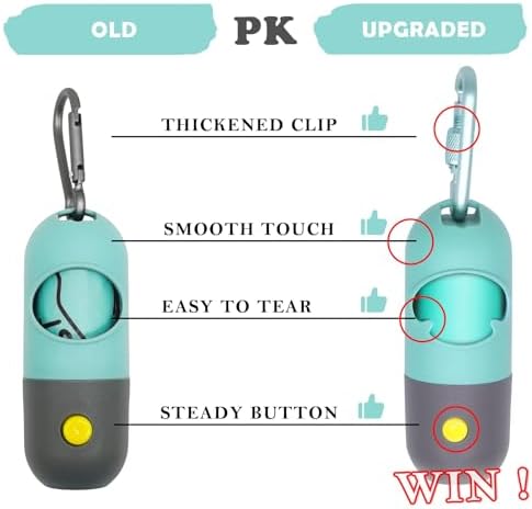 YUCHIYA Dog Poop Bags Holder with LED Flashlight, 15 Crystal Blue Bags, 3 Accessories, 3 LR44 Batteries Included - Image 3