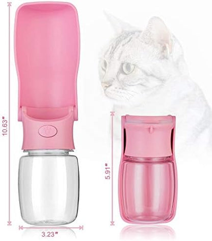 Portable Dog Water Bottle, Foldable Dog Water Bottle Leak Proof Dispenser for Puppy Small Medium Large Dogs, Pet Drink Cup for Walking Hiking Traveling(Pink,12oz) - Image 3