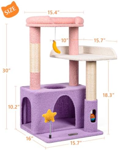 Small Cat Tree, Compact 30" Cat Tower for Indoor Kittens - Image 6