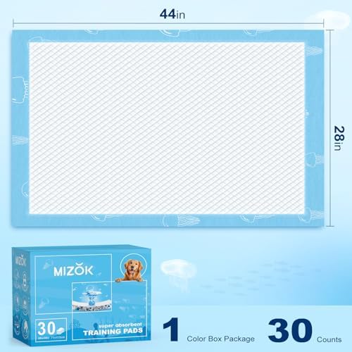 MIZOK XXL Pee Pads for Dogs Super Absorbent Extra Heavy Duty 28x44in 30Ct - Image 3