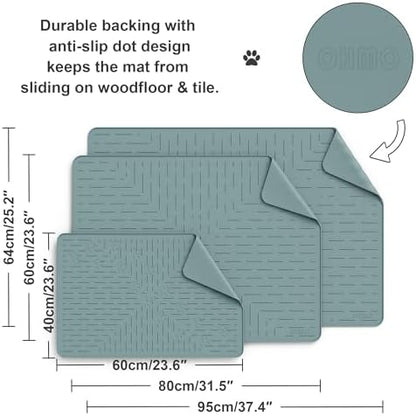 OHMO Large Cat Litter Mat, 31.5x23.6 Silicone Trapping Mat Light Blue - Image 5