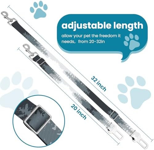 Adjustable pet cat and Dog car seat Belt，The Lanyard is Flexible and Adjustable from 20 to 33 inches (deforestation) - Image 2