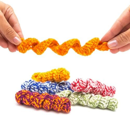 Glaciart One Crochet Spring Cat Toy – 5 Pcs Soft Fuzzy Enrichment 100% Natural Wool Yarn - Interactive Stretchable Play Cat Toy Set - Safe for Pets, Non-AZO Colored Dyes - Image 6