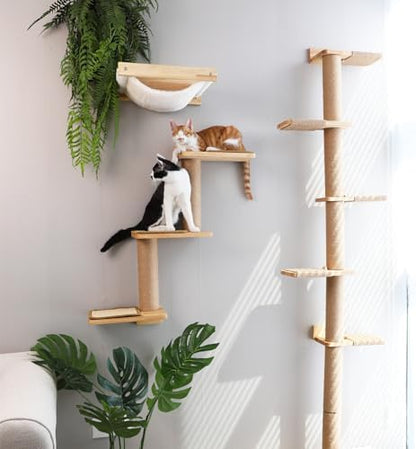 FUKUMARU Cat Wall Shelves, 3 in 1 Transformable Cats Scratching Post - Image 4