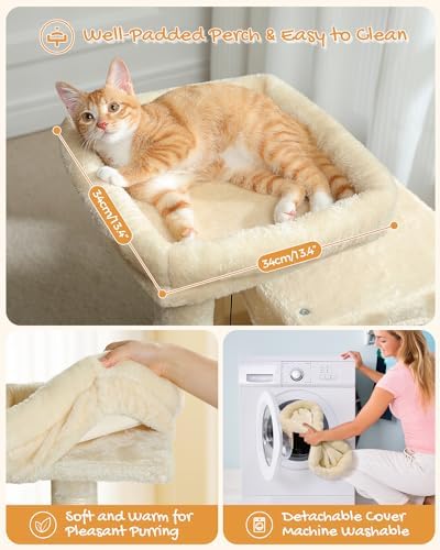PAWZ Road 30" Cat Tower, Small Cat Tree with 2 Condos for Indoor Cats - Image 2