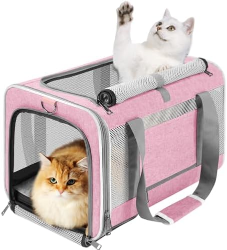 GAPZER Large Cat Carrier Soft, Collapsible Travel Pet Carry Bag, Small Dogs by GAPZER