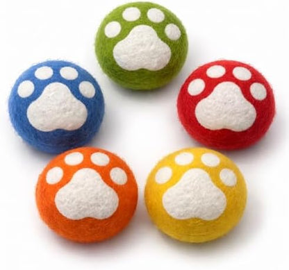 Glaciart One Catnip Wool Balls for Cats 5 Pack, Felt Cat Toys by GlaciartOne