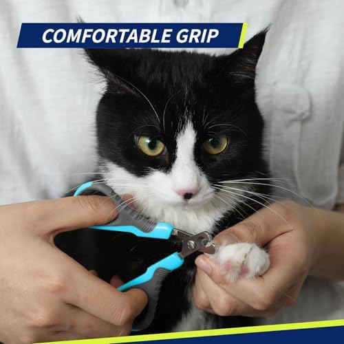 WePet Pet Nail Clippers U07.1, Professional Claw Trimmer, Bended Scissor Special for Cats, Kittens, Dogs, Puppies, Small Animals, Grey/Maya Blue - Image 5