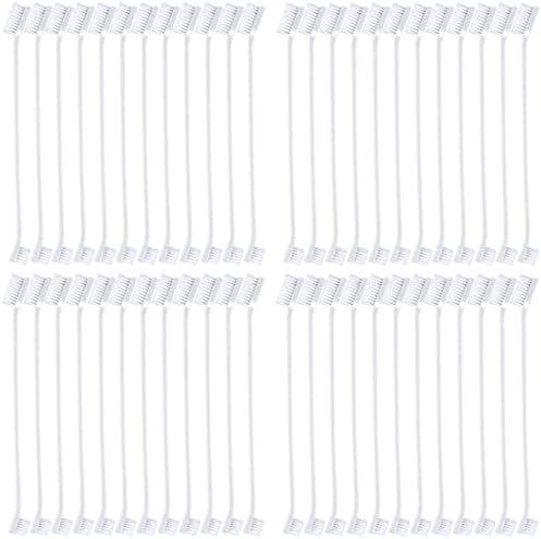 Honeydak 70 Pcs Dog Tooth Brush Dual Headed Pet Toothbrush, White by Honeydak