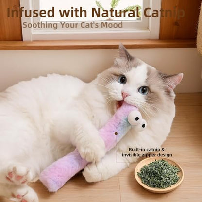 2BB Cat Kicker Toys 3 Pack, 13 Inch Quiet Catnip Toy Pillows for Indoor Cats, Soft Plush Refillable Kick Sticks for Kittens, Interactive Play & Exercise - Image 3