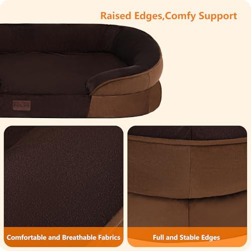 Dwanton Orthopedic Waterproof Large Dog Bed Sofa, Gel Memory Foam, 38" - Image 5