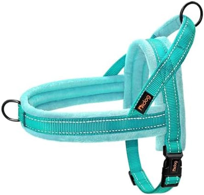 Didog Soft Flannel Padded Dog Vest Harness,Escape Proof/Quick Fit Reflective Dog Strap Harness, Easy for Training Walking(XS:Chest 15-18", Teal) by Didog