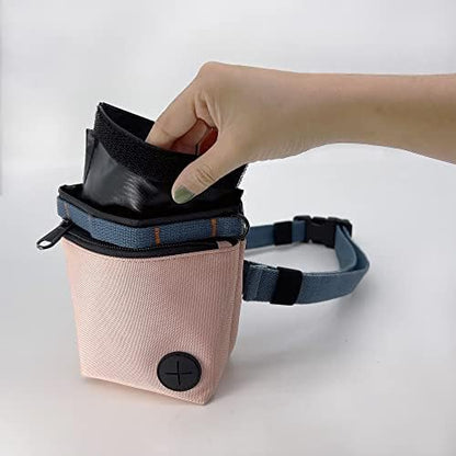 Dog Treat Pouch with Pet Training Clicker, Dog Training Treat Pouch Kit, Magnetic Closure, Hands-Free Training (Pink) - Image 2