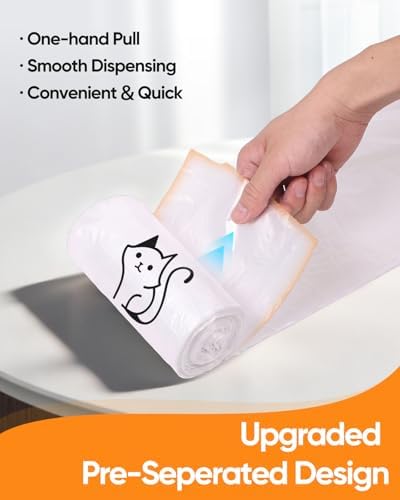180 Pack Cat Litter Box Robot 4/5/3 Waste Bags, Transparent, Pre-Separated - Image 3
