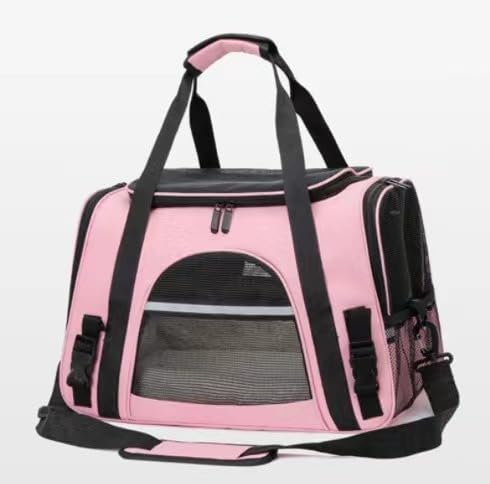 Pink Soft-Sided Cat Carrier, Airline Approved Pets Carrier for Big Cats & Small Dogs, Soft Kitten Travel Bag with Mesh Windows, Animal Carrier Up to 15 Lbs (Pink, Small) by YHSHYZH