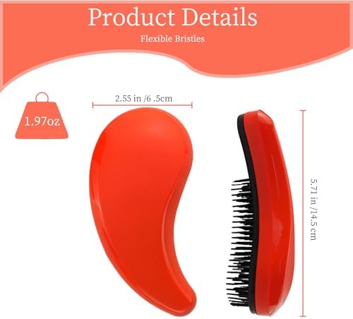 Comma-Shaped Small Dog Brush, Puppy Essentials (Orange) - Image 2