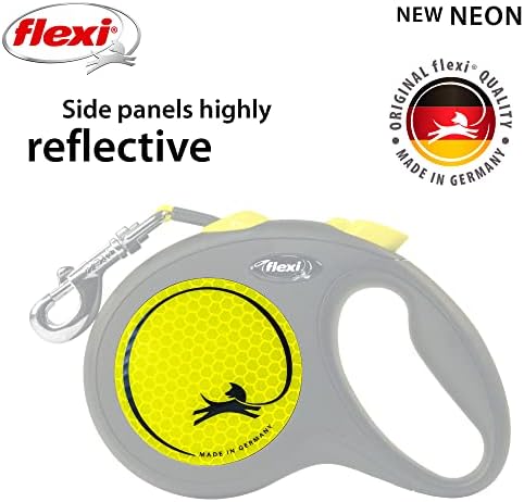 FLEXI® Neon Tape Retractable Dog Leash, Large, 16 ft - Neon Yellow/Black - Image 5