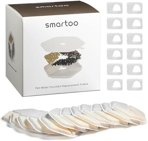 Smartoo 12 PCS Official Filters,12 Sponge for 152oz/4.5L Cat Water Fountain by smartoo