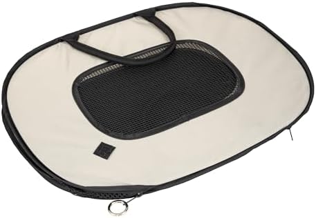 SportPet Designs Pop Open Cat Carrier, Soft-Sided Collapsible Travel Carrier for Cats up to 15 lbs, Lightweight Portable Design with Mesh Ventilation & Secure Zippers, Tan - Image 5