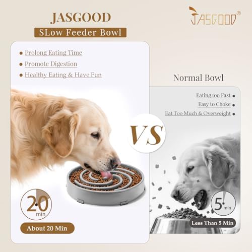 JASGOOD Slow Feeder Dog Bowl - Anti-Gulping, Prevents Bloat & Choking, Healthy Design for Large & Medium Dogs - Image 2