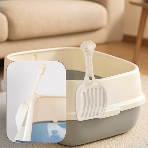 COMNICO Cat Litter Scoop, Durable Plastic Kitty Litter Sifter Scooper with Wide Slats Comfy Handle Deep Shovel Pooper Lifter Captures All Clumps for Easy Sifting Pine Pellets Box (Milky White) - Image 6