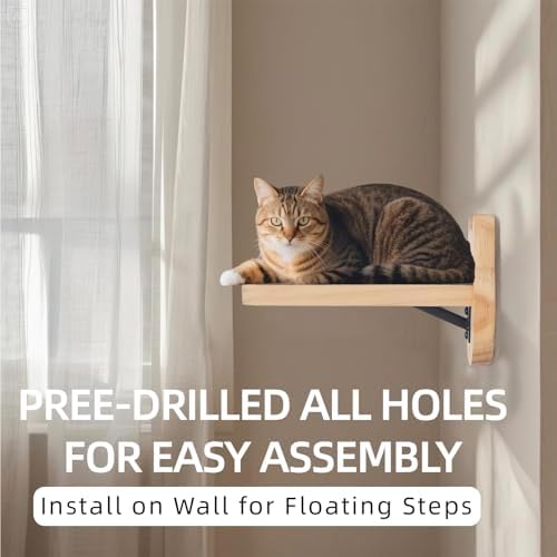 ESPETS Natural Solid Wood Cat Wall Floating Steps, Set of 3 - Image 5
