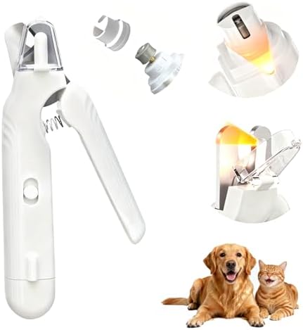 2-in-1 Pet Nail Clipper & Grinder with Dual LED Lights, USB Rechargeable, Electric Multi-Function Grinding, Quiet Operation with Splash Guard, Suitable for Small/Medium/Larg by Unknown