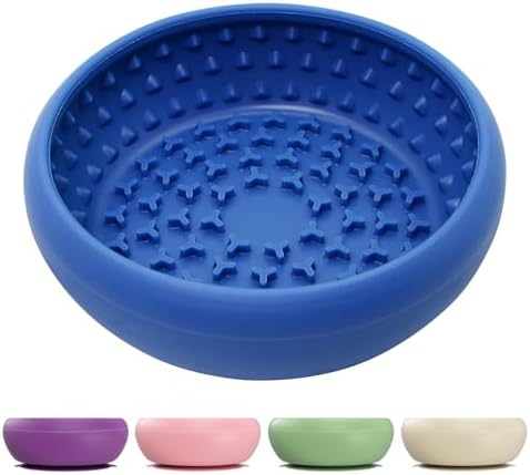 CNMSGM Slow Feeder Dog Bowl, BPA-Free Silicone Lick Mat for Small and Medium Dogs, Non-Slip & Dishwasher Safe(Blue-Large) by FocusingonPersonalCare