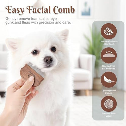 Walnut Wood Eye Comb for Pets, Professional Tear Stain Removal Tool - Image 6