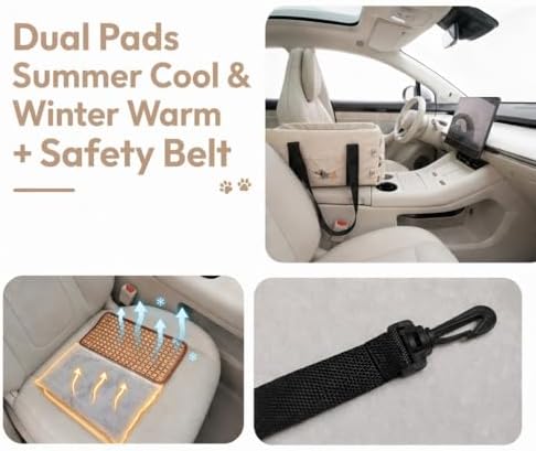 RYNVALE Center Console Dog Car Seat, Dog Armrest Booster for Small Dogs - Image 4