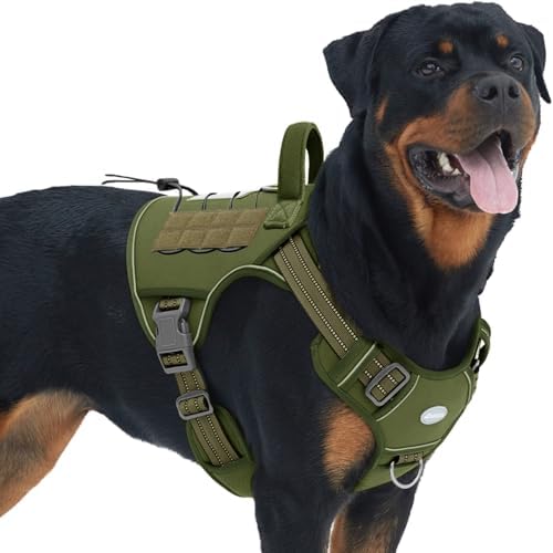 AUROTH Tactical Dog Harness for Large Dogs No Pull Adjustable Pet Harness Reflective K9 Working Training Easy Control Pet Vest Military Service Dog Harnesses by AurothPets