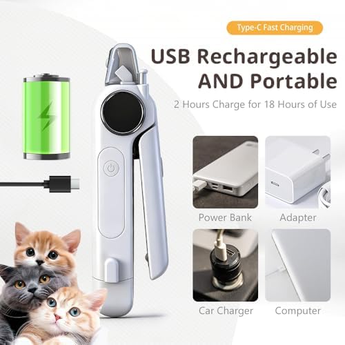 Dog Nail Grinder & Clipper - Rechargeable, Quiet - Image 4